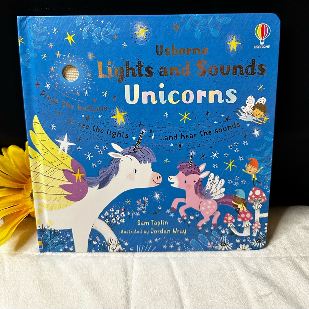 New Usborne Lights & Sounds: Unicorns Hardcover Book w/On & Off Switch